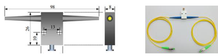 純手卻換動調(diào)節(jié) 1X1 光開關(guān)尺寸圖