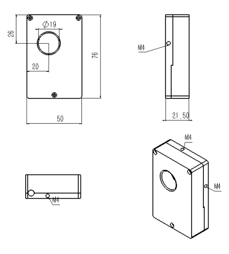 超快電動激光快門19mn快門尺寸圖