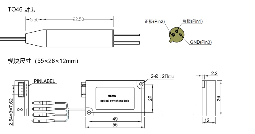 模塊式光開關(guān)機械結(jié)構(gòu)示意圖