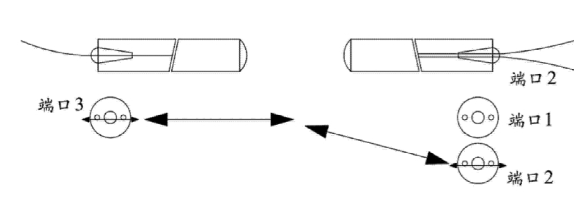 1×2機械式T型保偏光開關第一路輸出光路走向圖  - 廣西科毅光通信