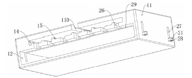 磁光開關混合器件安裝套束線內槽加強筋結構 - 廣西科毅光通信