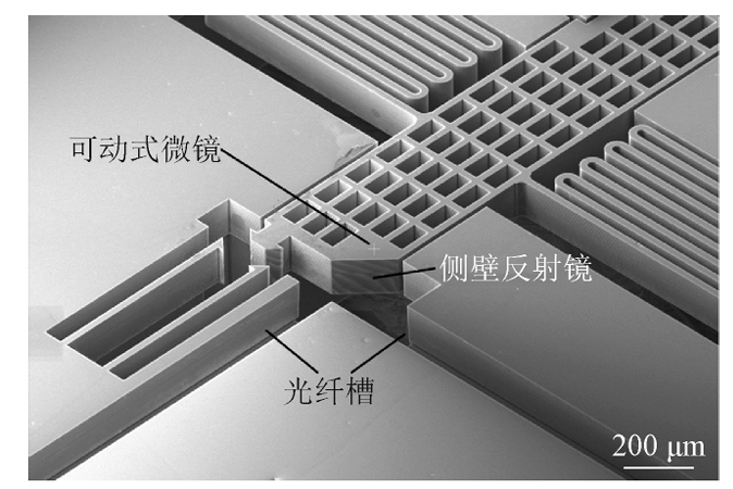 采用雙面ICP刻蝕工藝制成的微小型光開關SEM圖 - 廣西科毅光通信