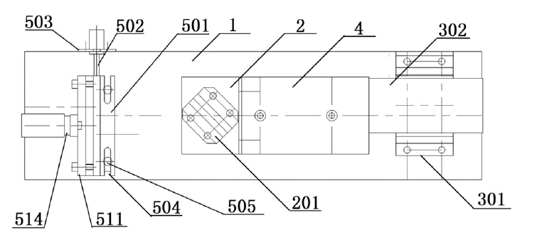 二氧化碳激光與可見光切換機(jī)械開關(guān)整體結(jié)構(gòu)俯視圖 - 廣西科毅光通信